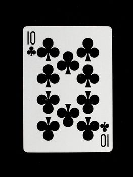 Playing card (ten) isolated on a black background