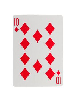 Playing card (ten) isolated on a white background