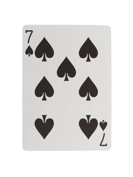 Playing card (seven) isolated on a white background