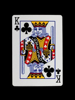 Playing card (king) isolated on a black background