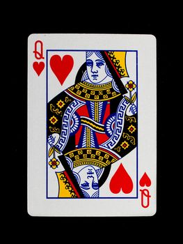 Playing card (queen) isolated on a white background