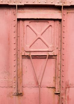 Door of an old train carriage in Vietnam