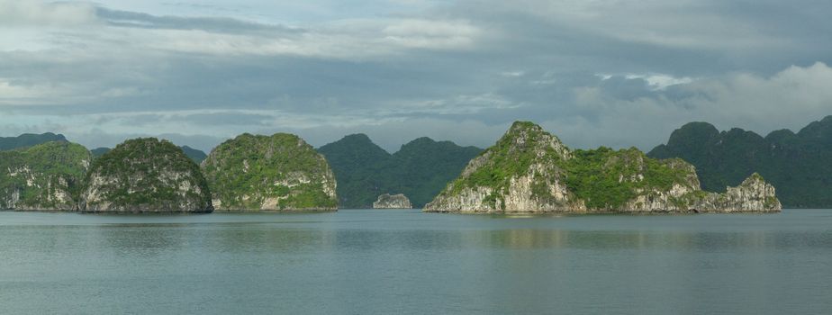 Limestone rocks in Halong Bay, Vietnam, one of the seven world wonders