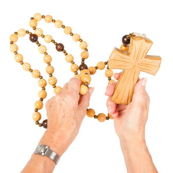 Christian cross chain, isolated on a white background