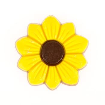 Yellow chocolate flower, isolated on a white background