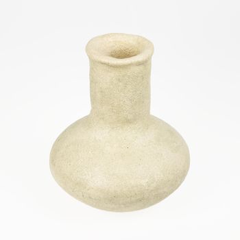 Old vase from clay, the handwork, isolated on a white background