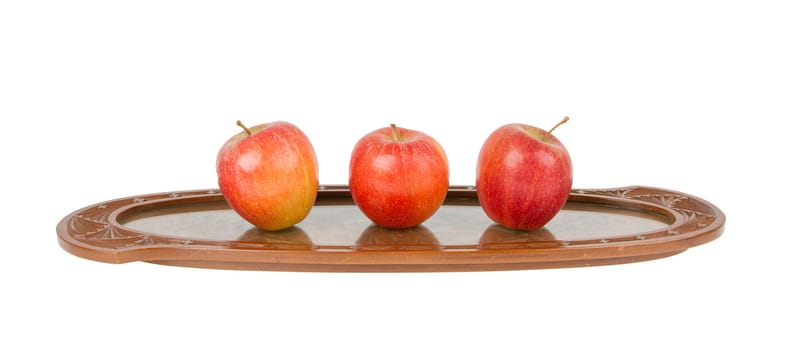 Small wooden tray from Suriname, isolated on white