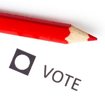 Red pencil used for voting (election America)