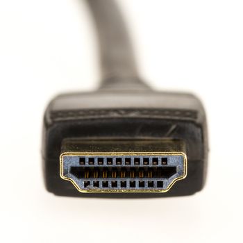 Close-up of hdmi cable on white background