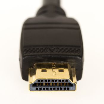 Close-up of hdmi cable on white background