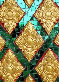 Buddha wall of Thai style pattern design