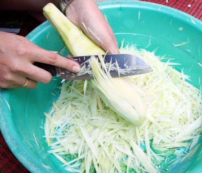 papaya minced prepare for papaya salad