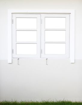 window on white wall background