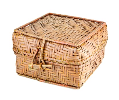 Wicker Box on white background