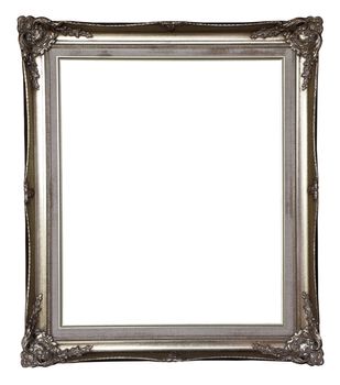 old golden frame isolated on white