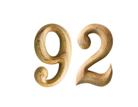 Beautiful wooden numeric isolated on white background