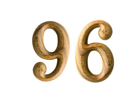 Beautiful wooden numeric isolated on white background