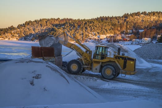 Bakke is a village in Halden and here is located "Brekke" quarry. The quarry is about a kilometer away from "Bakke" shipping harbor where all the gravel, crushed stone and sand are stored and will be shipped out.