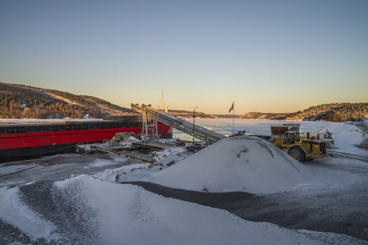 Bakke is a village in Halden and here is located "Brekke" quarry. The quarry is about a kilometer away from "Bakke" shipping harbor where all the gravel, crushed stone and sand are stored and will be shipped out.