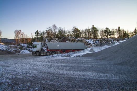 Bakke is a village in Halden and here is located "Brekke" quarry. The quarry is about a kilometer away from "Bakke" shipping harbor where all the gravel, crushed stone and sand are stored and will be shipped out.