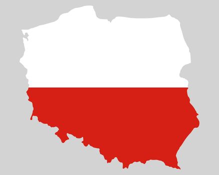 Map and flag of Poland