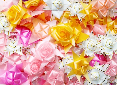 background color of gift ribbons and flowers