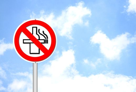 no smoking and no alcohol sign with blue sky background