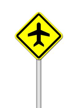 Airport sign on white background