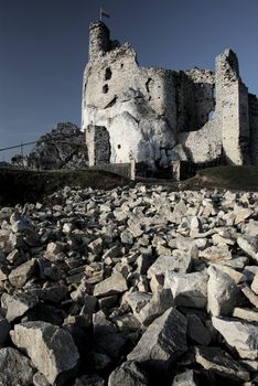 An old castle located in Mirów, The Kraków-Częstochowa Upland, also known as the Polish Jurassic Highland. Poland.