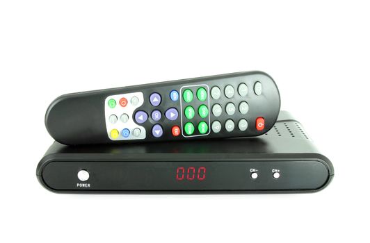 remote and receiver for satellite TV on white
