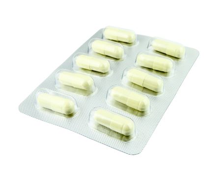 pills pack on white background