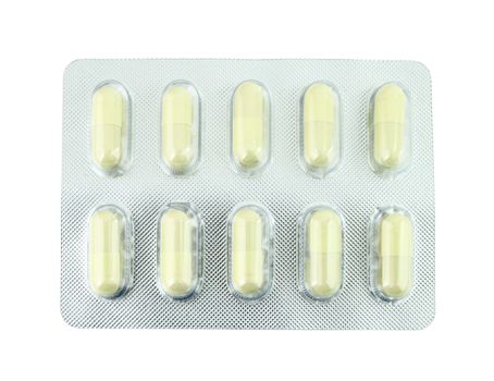 pills pack on white background