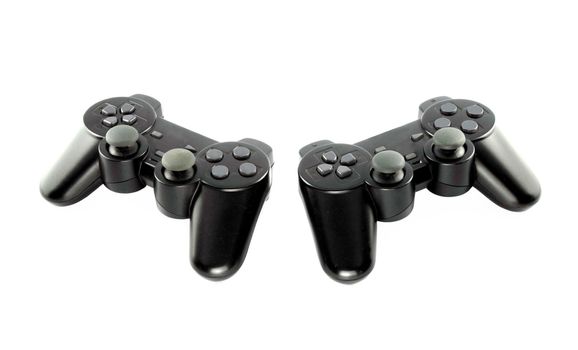 gaming console on white background with clipping path