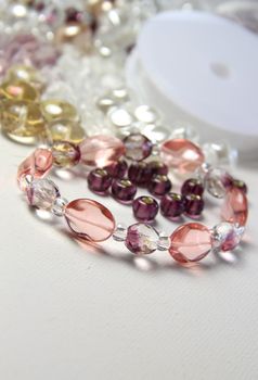 Big mix of beads and crystals for handmade bracelet knitting
