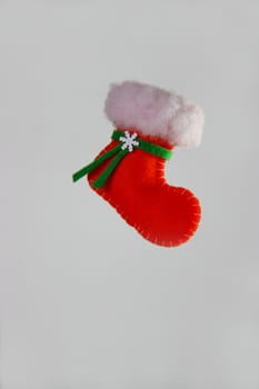 red shoe in christmas on white background 