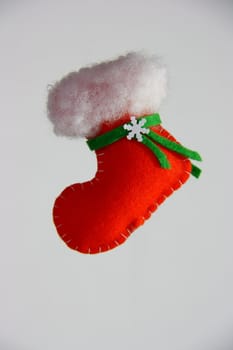 red shoe in christmas on white background 