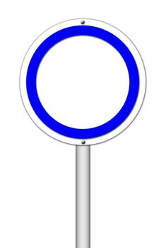 blank circle sign on white background