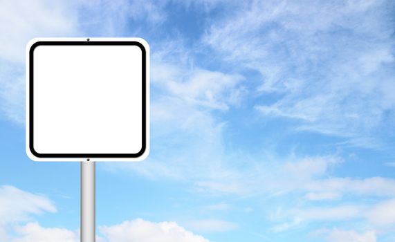blank sign with blue sky background