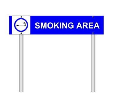 smoking area sign on white background