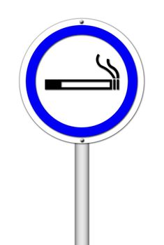 smoking area sign on white background