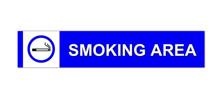 smoking area sign on white background