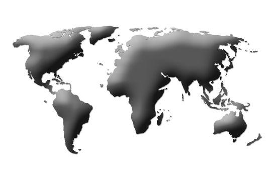 world map on white background