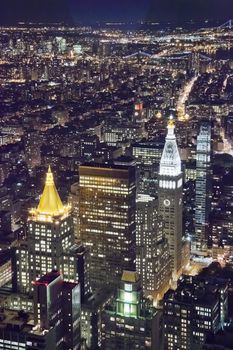 The New York City Manhattan in the night