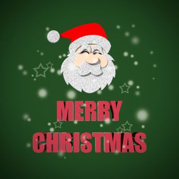 Merry Christmas lettering on green background