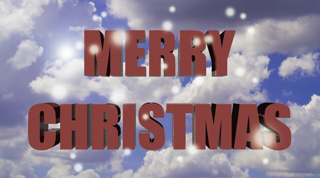 Merry Christmas, Abstract background with blue skies and sunshine. 