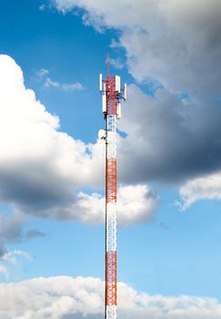 mobile telecommunication tower with sky background