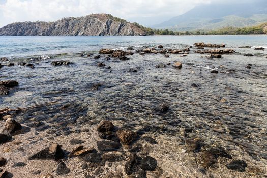 South sea harbour bay of Ancient Lycian Phaselis city at Turkey Antalya