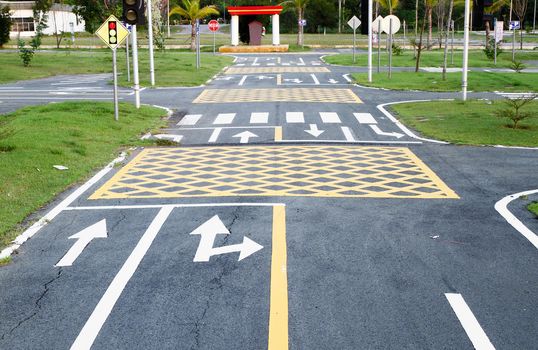 small road and traffic markings