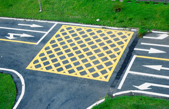 small road and traffic markings