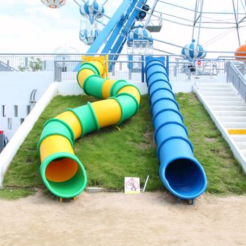 slider tube in  the playground